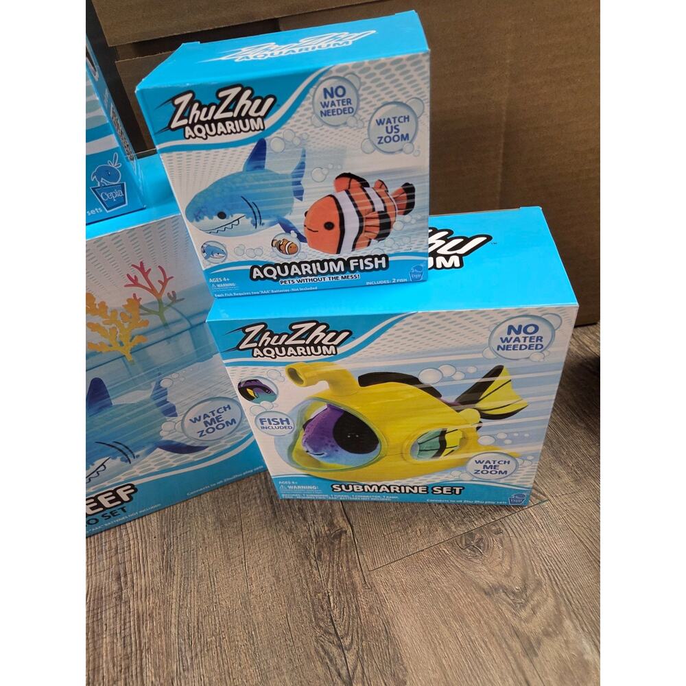 Zhu Zhu Pets Aquarium Starter Set Fish Submarine Coral Reef Tunnel Combo Lot - Picture 5 of 5